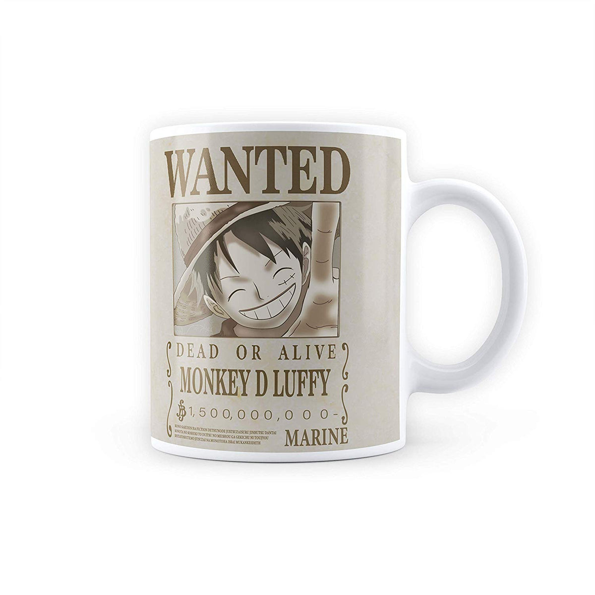 One Piece Luffy Wanted Poster 16oz Travel Mug