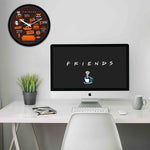 Friends Infographic Orange Wall Clock