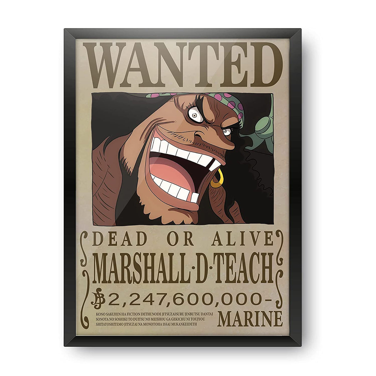 One Piece - Marshall D. teach wanted Design Wall Poster – Epic Stuff