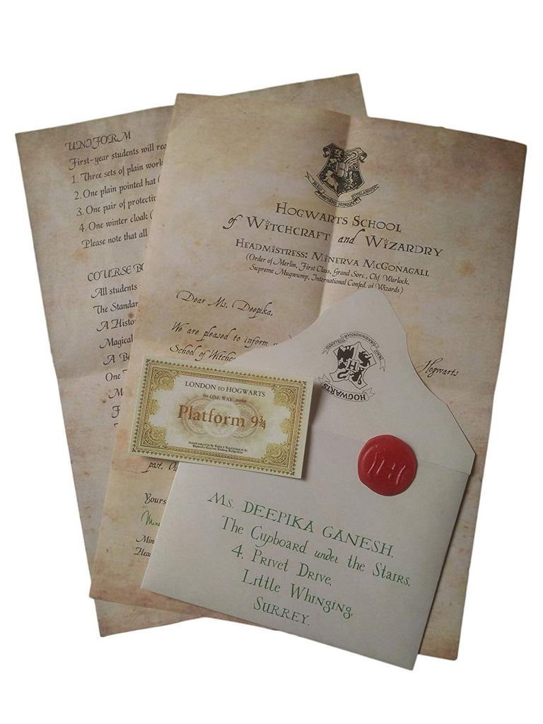 hogwarts acceptance letter